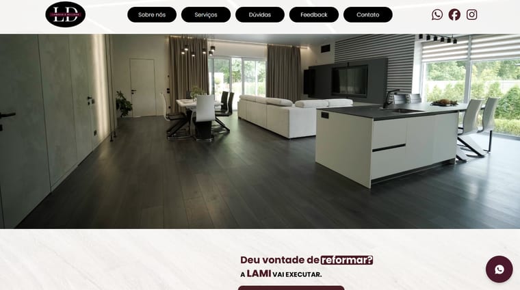 Página inicial do site Laminar e Decorar